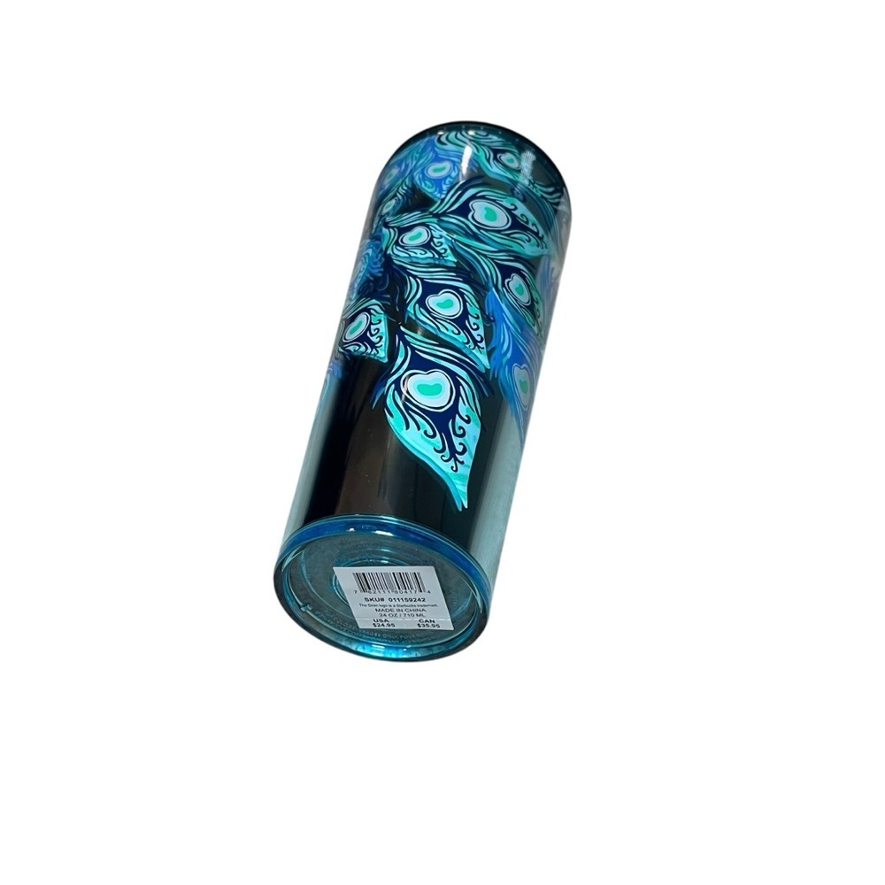 Starbucks holiday Winter 2024 peacock Cold Tumbler Cup 24 oz venti straw & cover - Picture 6 of 14